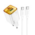 Адаптер Сетевой с кабелем Hoco N52 USB/Type-C 3A/20W (Type-C/Type-C) (white)