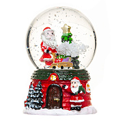 Декор - Снежный шар (подставка "Дед мороз") (red/green)