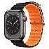 Ремешок - ApW26 Ocean Band Apple Watch 42/44/45/49 mm силикон (black/orange)
