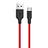 Кабель USB - Type-C Hoco X21 Silicone 18W 100см 3A  (black/red)