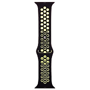 Ремешок - ApW Sport N Apple Watch 42/44/45/49 mm силикон на кнопке (L) (black/green)