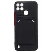 Чехол-накладка - SC315 с картхолдером для "Realme C21Y/C25Y" (black)