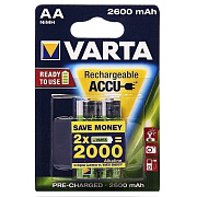 Аккумулятор AA Varta R6 Ni-MH (2600 mAh) (2-BL) (10/100) Pre-Ch ..