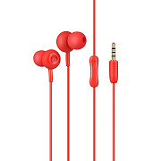 Проводные наушники с микрофоном внутриканальные Hoco M24 Leyo universal Jack 3,5  (red)