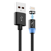 Кабель USB - Apple lightning SKYDOLPHIN S59L магнитный 12W 100см 2,4A  (black)