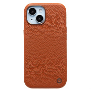 Чехол-накладка Cellis SM030 SafeMag для "Apple iPhone 15" Натуральная кожа зернистая (brown) (237468)