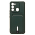 Чехол-накладка - SC304 с картхолдером для "Tecno Spark 8c/Spark Go (2022)" (dark green)