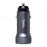 Адаптер Автомобильный Hoco Z49A Level QC3.0 USB/5V/3A (metal gray)