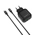 Адаптер Сетевой с кабелем Borofone BA46A Premium PD QC3.0 USB/Type-C 3A/18W (Type-C/Lightning) (black)