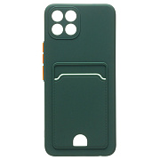 Чехол-накладка - SC315 с картхолдером для "Infinix Smart 6 HD" (dark green) 