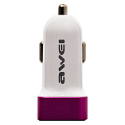 Адаптер Автомобильный Awei C-200 2USB/5V/2.4A (white/rose)