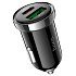 Адаптер Автомобильный Hoco Z44 Leading PD20W+QC3.0 USB/Type-C/5V/3A (black)