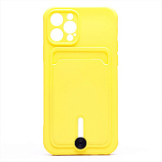 Чехол-накладка - SC304 с картхолдером для "Apple iPhone 12 Pro" (yellow)
