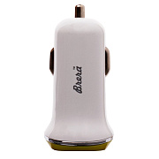 Адаптер Автомобильный Brera CAU2-3A 2USB/5V/3A (white/yellow)