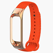Ремешок - WB04 carbon Xiaomi Mi Band 4 силикон на кнопке (регулируемый) (orange)