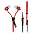 Проводные наушники с микрофоном внутриканальные - Zipper Jack 3,5  (red)