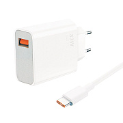 Адаптер Сетевой с кабелем - [BHR4996GL] USB/Type-C 33W (Type-C/Type-C) (B) (white)