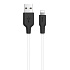 Кабель USB - Apple lightning Hoco X21 Plus (silicone) 12W 100см 2,4A  (white/black)