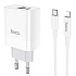 Адаптер Сетевой с кабелем Hoco C80A Rapido PD QC3.0 USB/Type-C 3A/20W (Type-C/Lightning) (white)