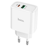 Адаптер Сетевой Hoco C57A Speed PD QC3.0 USB/Type-C 3A/20W (white)