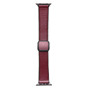 Ремешок - ApW38 Square buckle Apple Watch 42/44/45/49 mm экокожа (wine red)