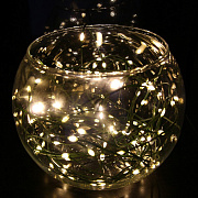 Светодиодная гирлянда уличная нить КАПЛЯ 10м, 100 диодов, зеленый провод, белый теплый