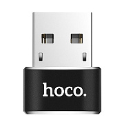 Переходник USB - Type-C Hoco UA6 USB to Type-C converter (black)