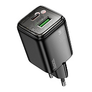 Адаптер Сетевой Hoco N52 USB/Type-C 3A/20W (black)
