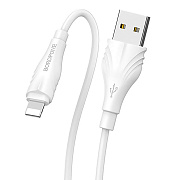 Кабель USB - Apple lightning Borofone BX18  200см 2,4A  (white)