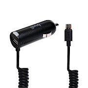 ЗУ Автомобильное с кабелем budi M8J186M USB/micro USB/5V/2.4A (black)