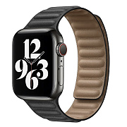 Ремешок - ApW31 Apple Watch 42/44/45/49 mm экокожа на магните (black)