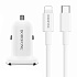 Адаптер Автомобильный с кабелем Borofone BZ12B Lasting power PD3.0 1USB-C/5V/3A +Type-C to Lightning (white)