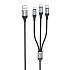 Кабель USB - Multi connector Hoco X102 3in1 12W 100см 2,4A  (black)