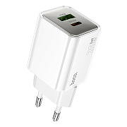 Адаптер Сетевой Hoco N46 Glorious USB/Type-C 20W (white)
