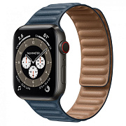 Ремешок - ApW31 Apple Watch 42/44/45/49 mm экокожа на магните (blue)