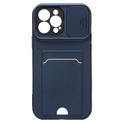 Чехол-накладка - PC066 с картхолдером (360) для "Apple iPhone 13 Pro Max" (dark blue/black) (207002)