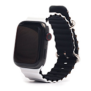 Ремешок - ApW26 Ocean Band Apple Watch 42/44/45/49 mm силикон (white/black)