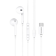 Проводные наушники с микрофоном вкладыши Borofone BM27 Amazing sound Type-C  (white)