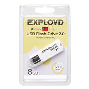 Флэш накопитель USB 8 Гб Exployd 650 (white) 
