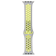 Ремешок - ApW Sport N Apple Watch 42/44/45/49 mm силикон на кнопке (L) (gray/green)