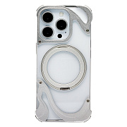 Чехол-накладка - SMZ08 Glassy SafeMag для "Apple iPhone 16 Pro" (silver)
