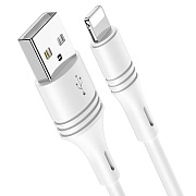 Кабель USB - Apple lightning Borofone BX43 CoolJoy 12W 100см 2,4A  (white)