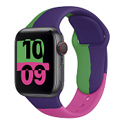 Ремешок - ApW Apple Watch 38/40/41 mm силикон на кнопке (008) (multicolor)