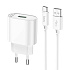 Адаптер Сетевой с кабелем Hoco C109A QC3.0 USB 3A/18W (USB/Type-C) (white)