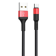 Кабель USB - micro USB Hoco X26 Xpress 10W 100см 2A  (black/red)