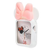 Чехол для часов - TPU Case для "Apple Watch 38 mm" (001) (white/pink)