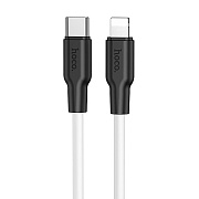 Кабель Type-C - Apple lightning Hoco X21 Plus PD 20W 100см 3A  (white/black)