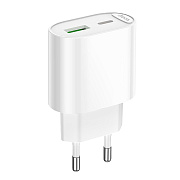 Адаптер Сетевой Hoco C109A PD+QC3.0 USB/Type-C 3A/20W (white)