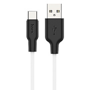 Кабель USB - Type-C Hoco X21 Plus (silicone) 18W 100см 3A  (white/black)