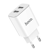 Адаптер Сетевой Hoco C62A Victoria 2USB 2,1A/10W (white)